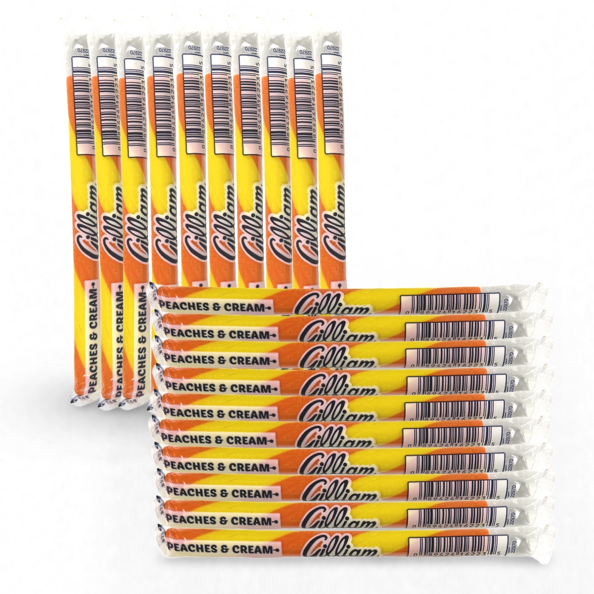 Gilliam Nostalgic Candy Sticks – Classic Retro Sweet Treats | Peaches and Cream Flavor, 20 Count