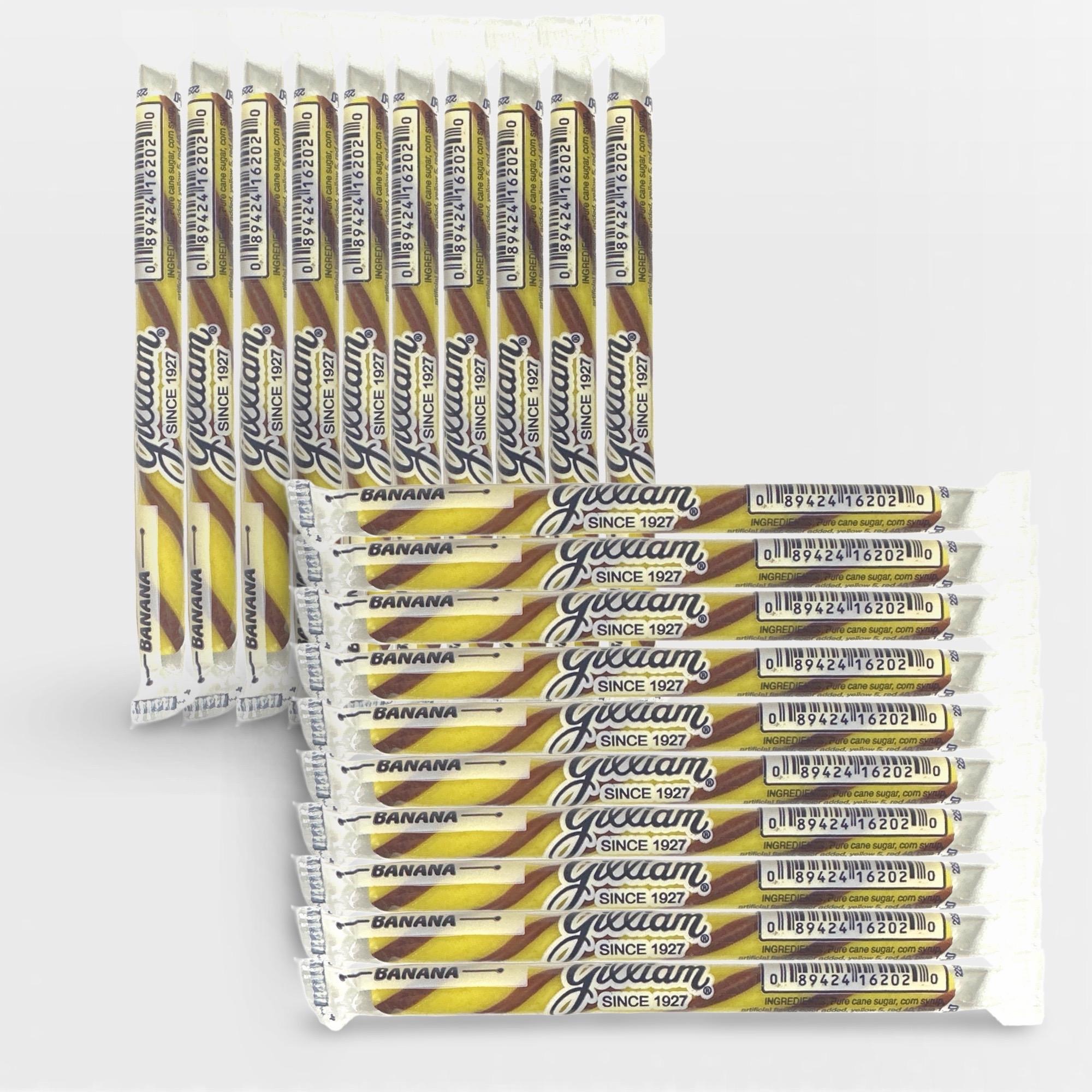 Gilliam Nostalgic Candy Sticks – Classic Retro Sweet Treats | Banana Flavor, 20 Count