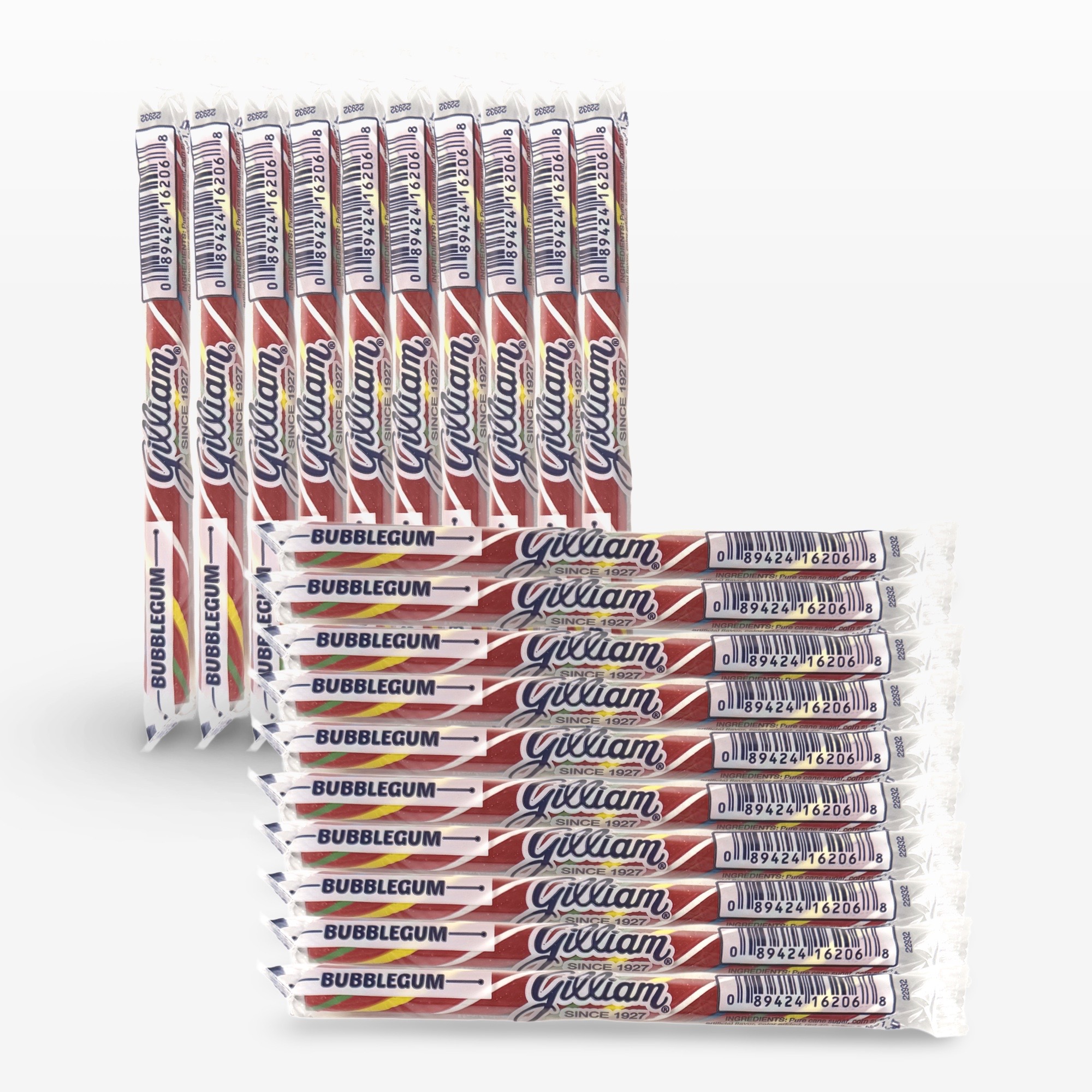 Gilliam Nostalgic Candy Sticks – Classic Retro Sweet Treats | Bubble Gum Flavor, 20 Count