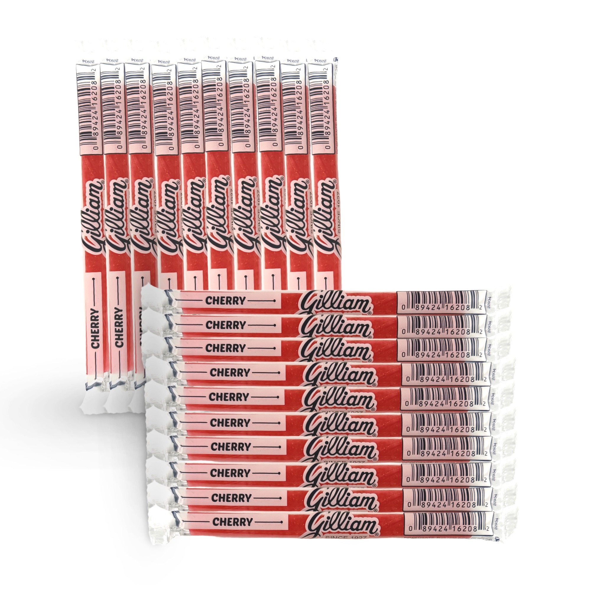 Gilliam Nostalgic Candy Sticks – Classic Retro Sweet Treats | Cherry Flavor, 20 Count