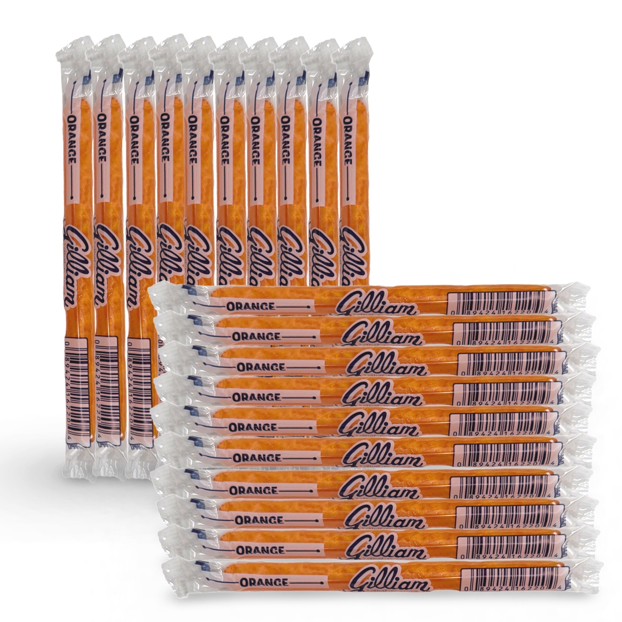 Gilliam Nostalgic Candy Sticks – Classic Retro Sweet Treats | Orange Flavor, 20 Count