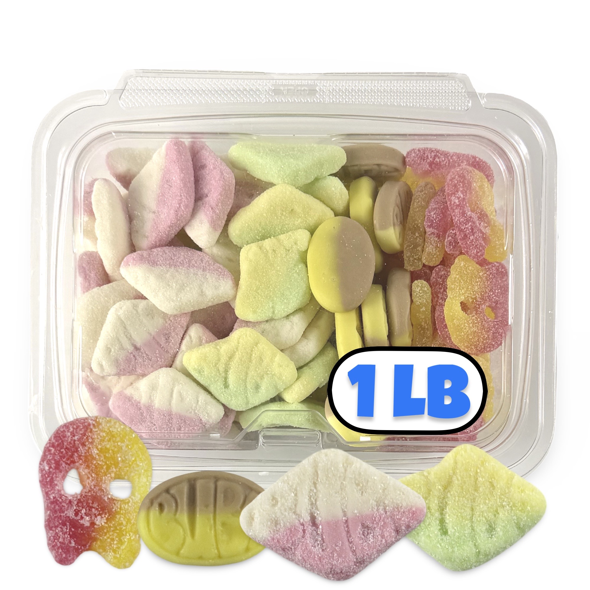 Authentic Swedish BUBS Candy – 1 lb Tub | 4-Flavor Variety Mix: Banana Toffee, Strawberry Vanilla, Tutti Frutti & Lemon Raspberry 2
