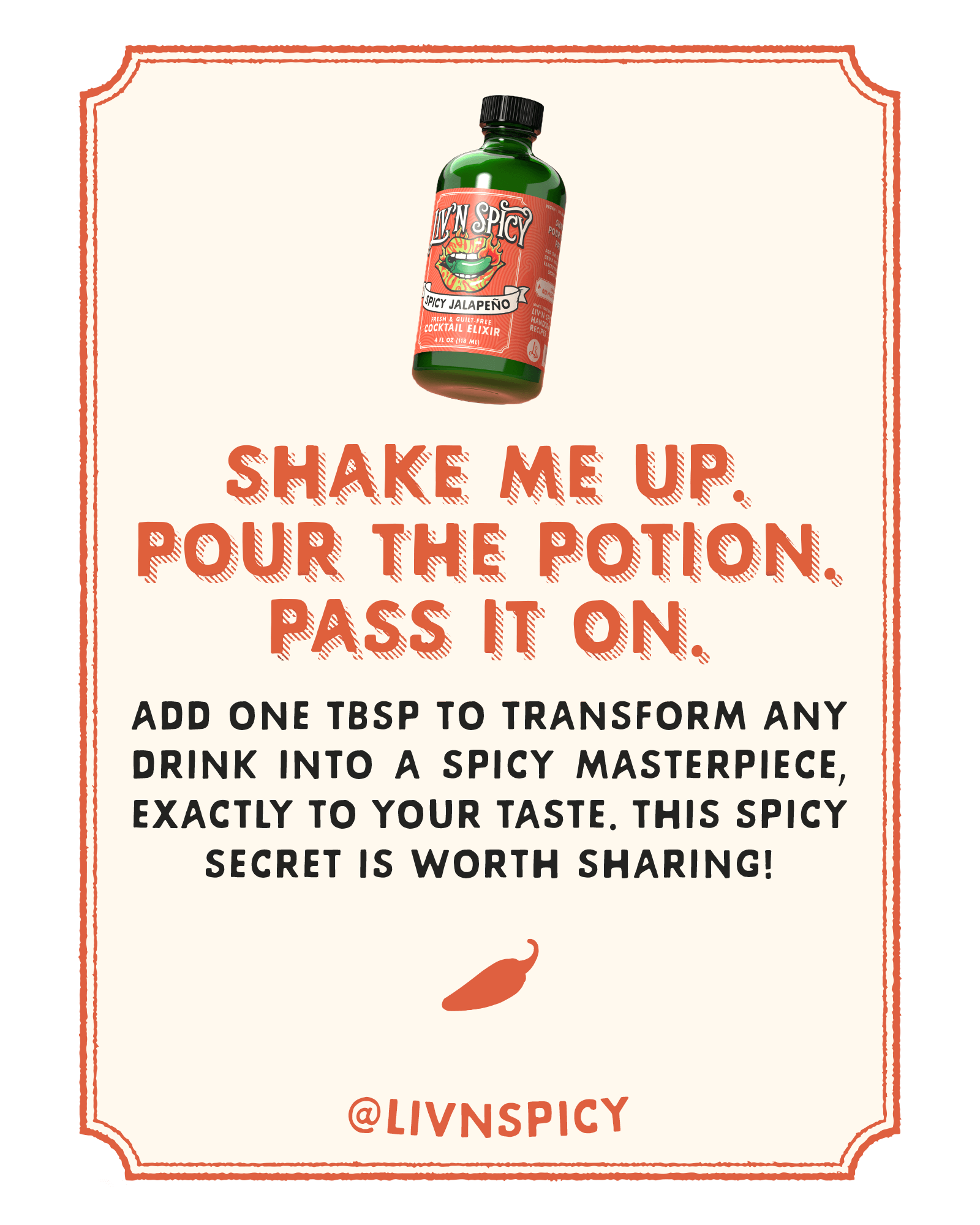 Liv'n Spicy Jalapeño Cocktail Elixir Natural Beverage Mixer 2