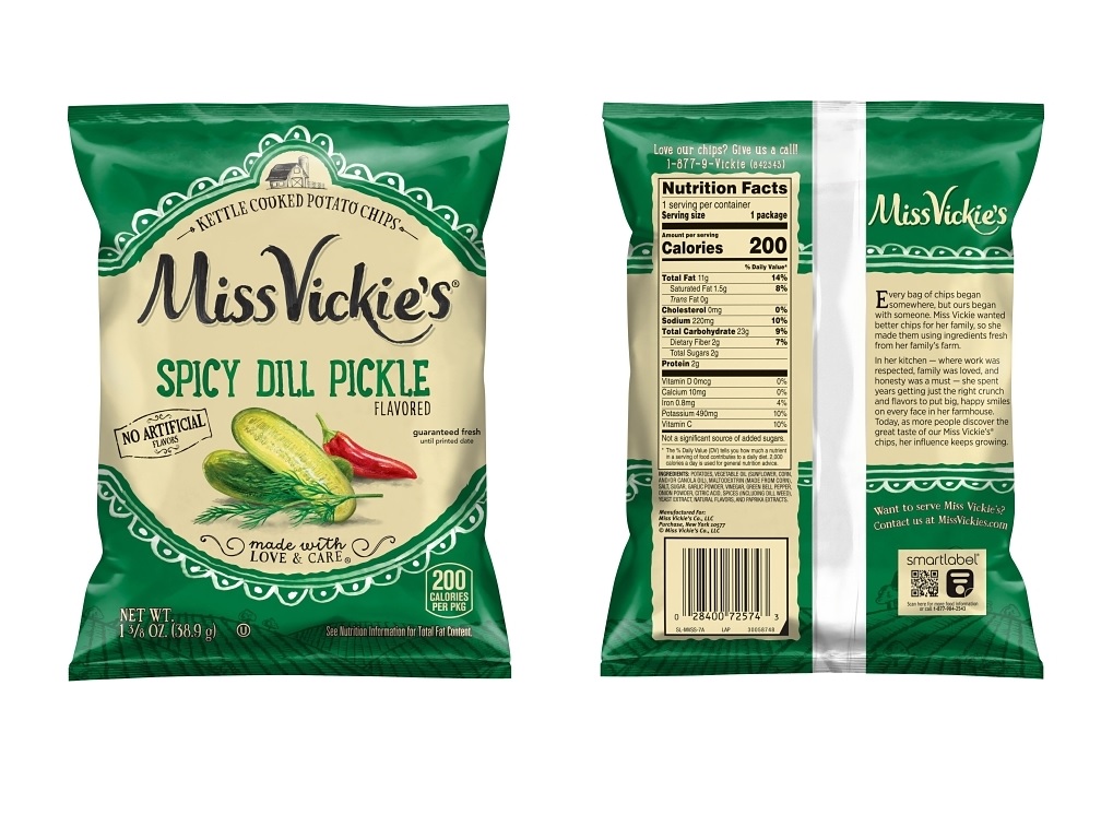 Miss Vickie's Spicy Dill Pickle Kettle Cooked Potato Chips, 12 Pack 2