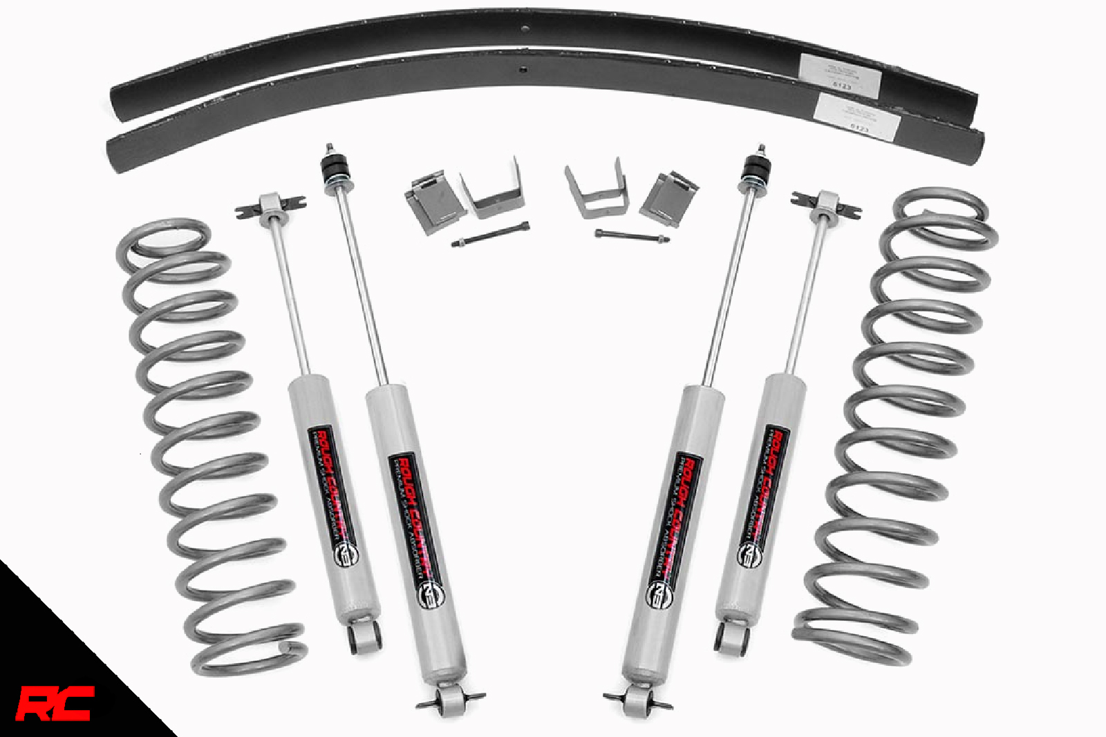 Rough Country 3" Lift Kit (fit) 19842001 Jeep Cherokee XJ N3 Shocks