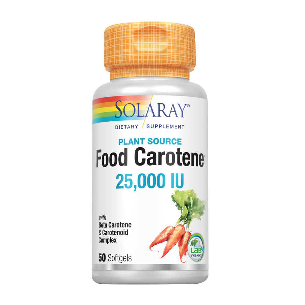 Solaray Food Carotene, Vitamin A as Beta Carotene 25000IU 50 CT