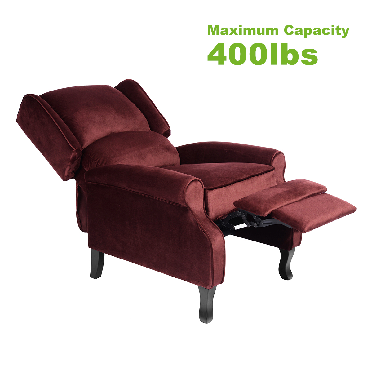 Silla de acento reclinable manual reposabrazos reclinable sofá individual reposapiés - Imagen 17 de 25