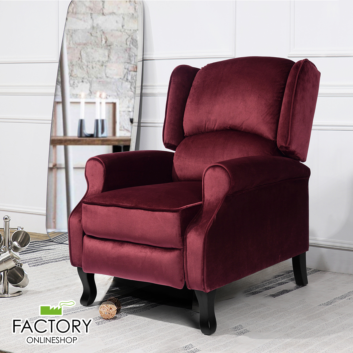 Silla de acento reclinable manual reposabrazos reclinable sofá individual reposapiés - Imagen 14 de 25