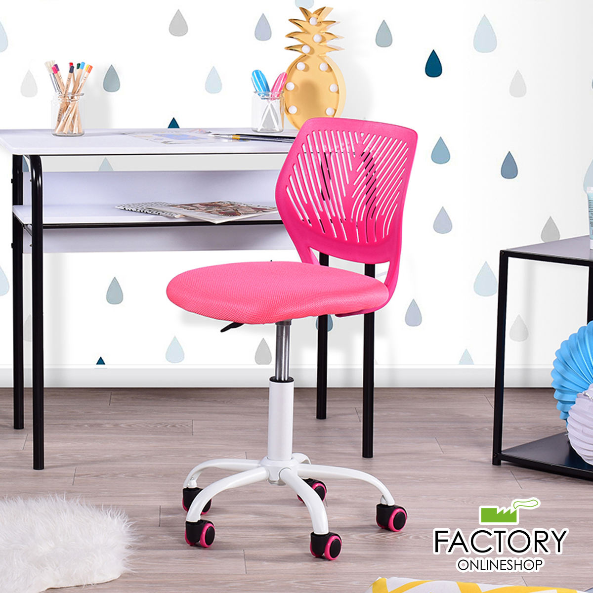 Computer Task Work Gas Lift Adjustable Kids Room Swivel Chairs