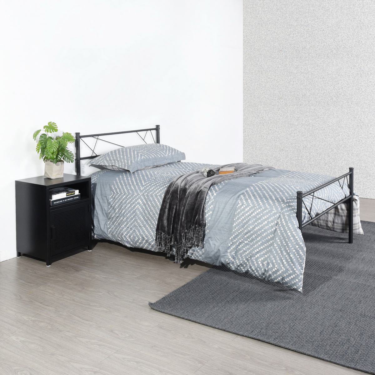 Queen Full Twin Size Bed Frame Metal Mattress Platform Base Headboard Footboard - Picture 13 of 37