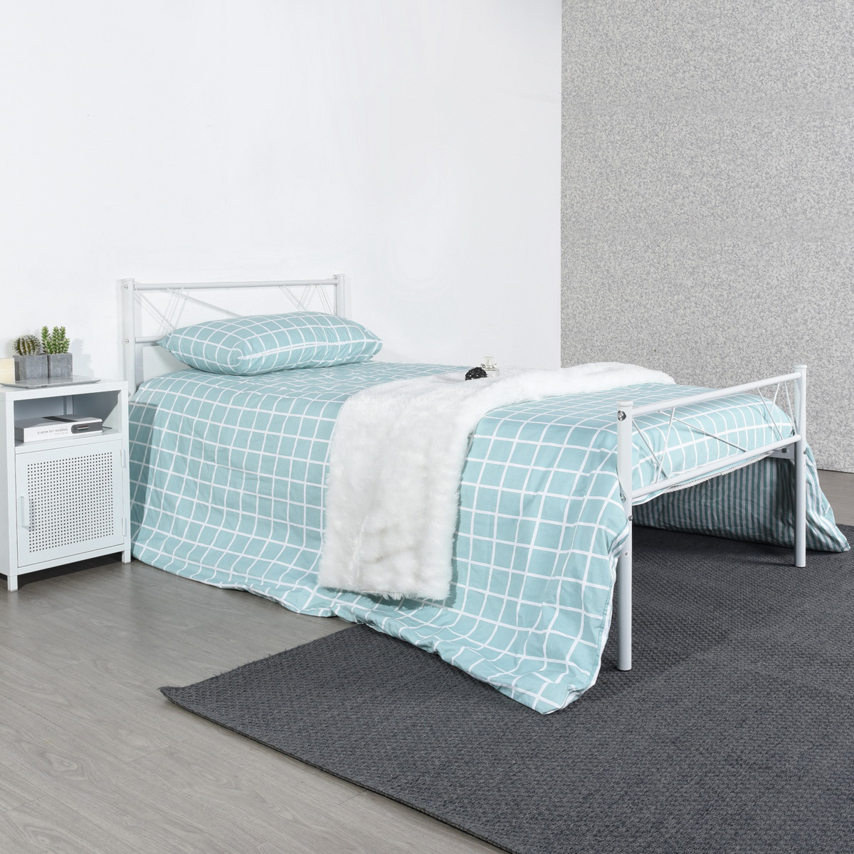 Queen Full Twin Size Bed Frame Metal Mattress Platform Base Headboard Footboard - Picture 37 of 37