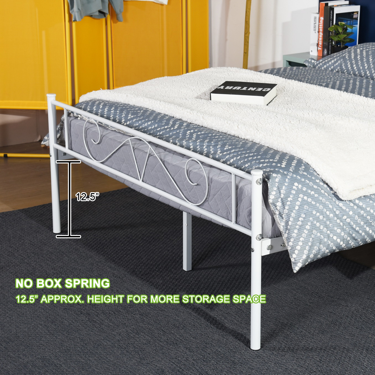 Twin/Full/Queen Metal Bed Frame Platform Mattress Foundation Headboard Footboard - Picture 30 of 37