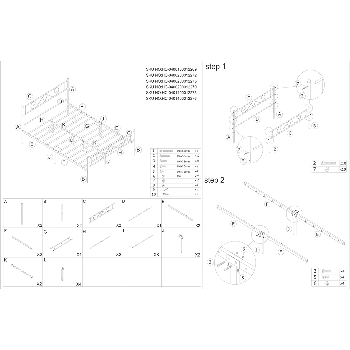 Twin/Full/Queen Metal Bed Frame Platform Mattress Foundation Headboard Footboard - Picture 34 of 37