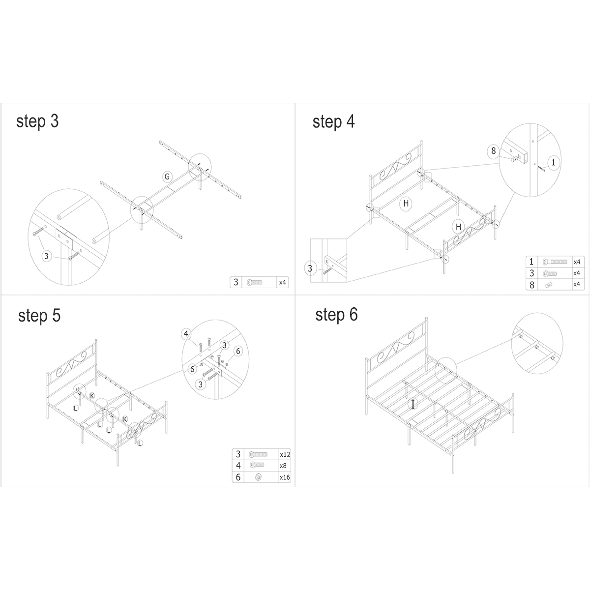 Twin/Full/Queen Metal Bed Frame Platform Mattress Foundation Headboard Footboard - Picture 35 of 37