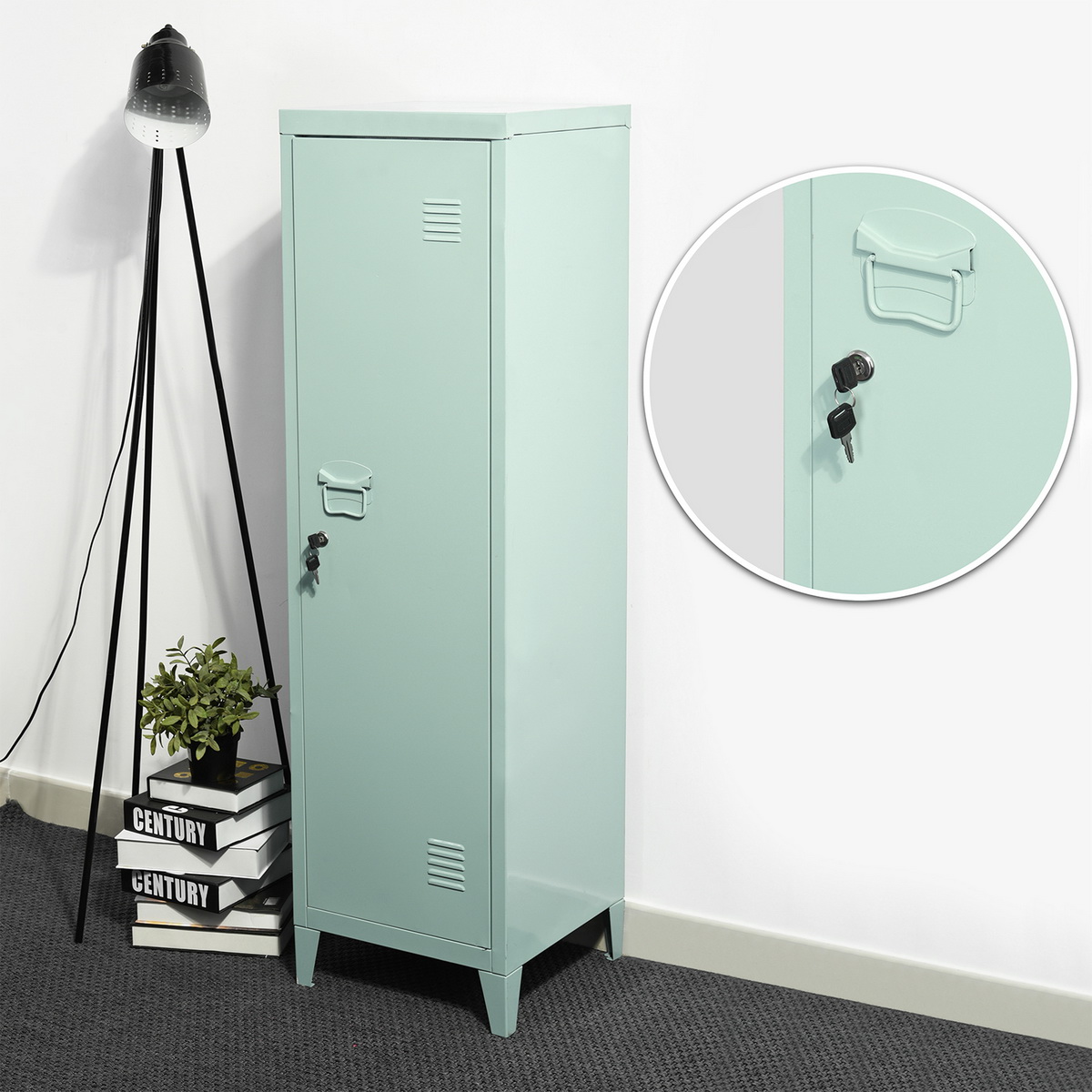 54 H Tier Metal Locker Storage Cabinet Shelves Office Organizer
