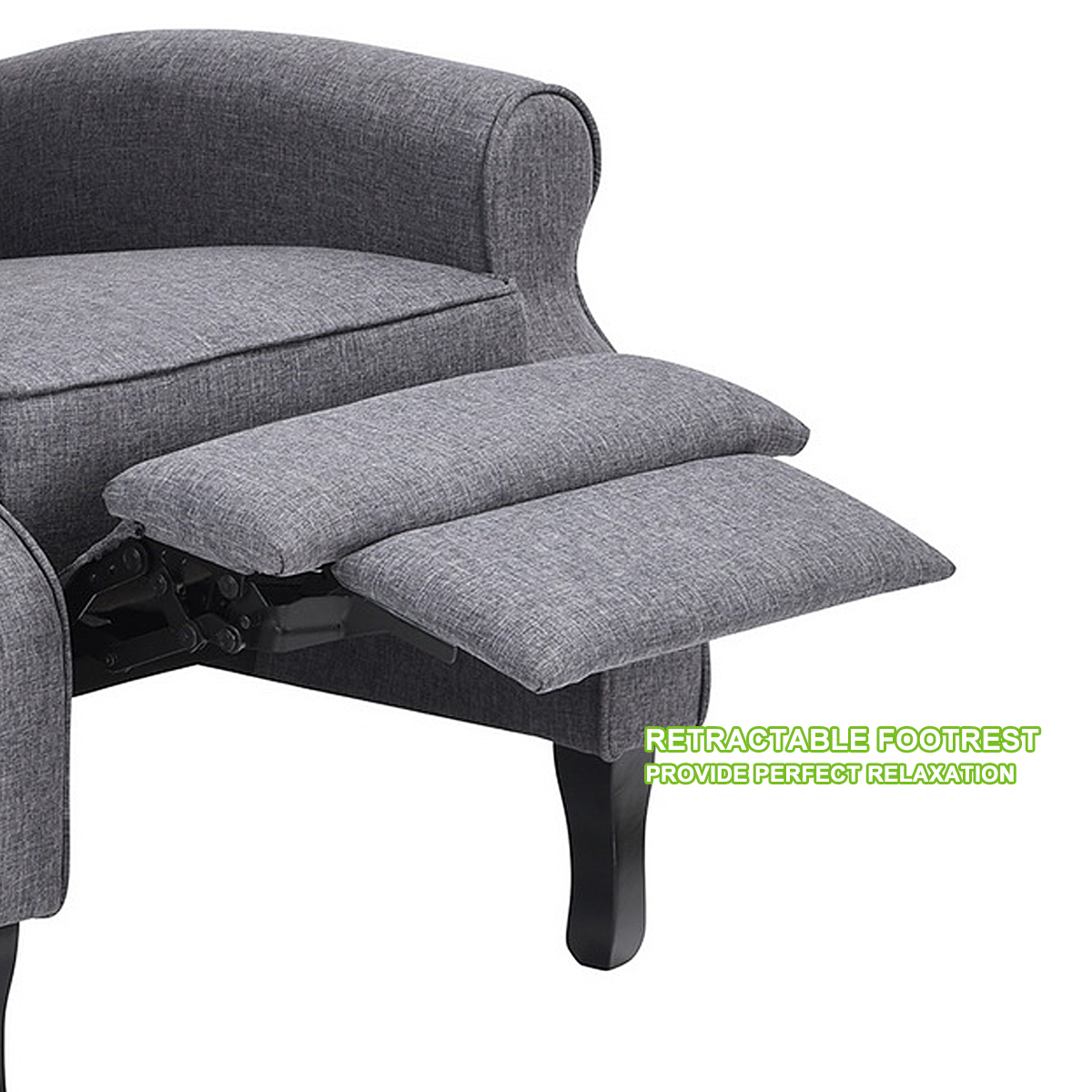 Silla de acento reclinable manual reposabrazos reclinable sofá individual reposapiés - Imagen 10 de 25
