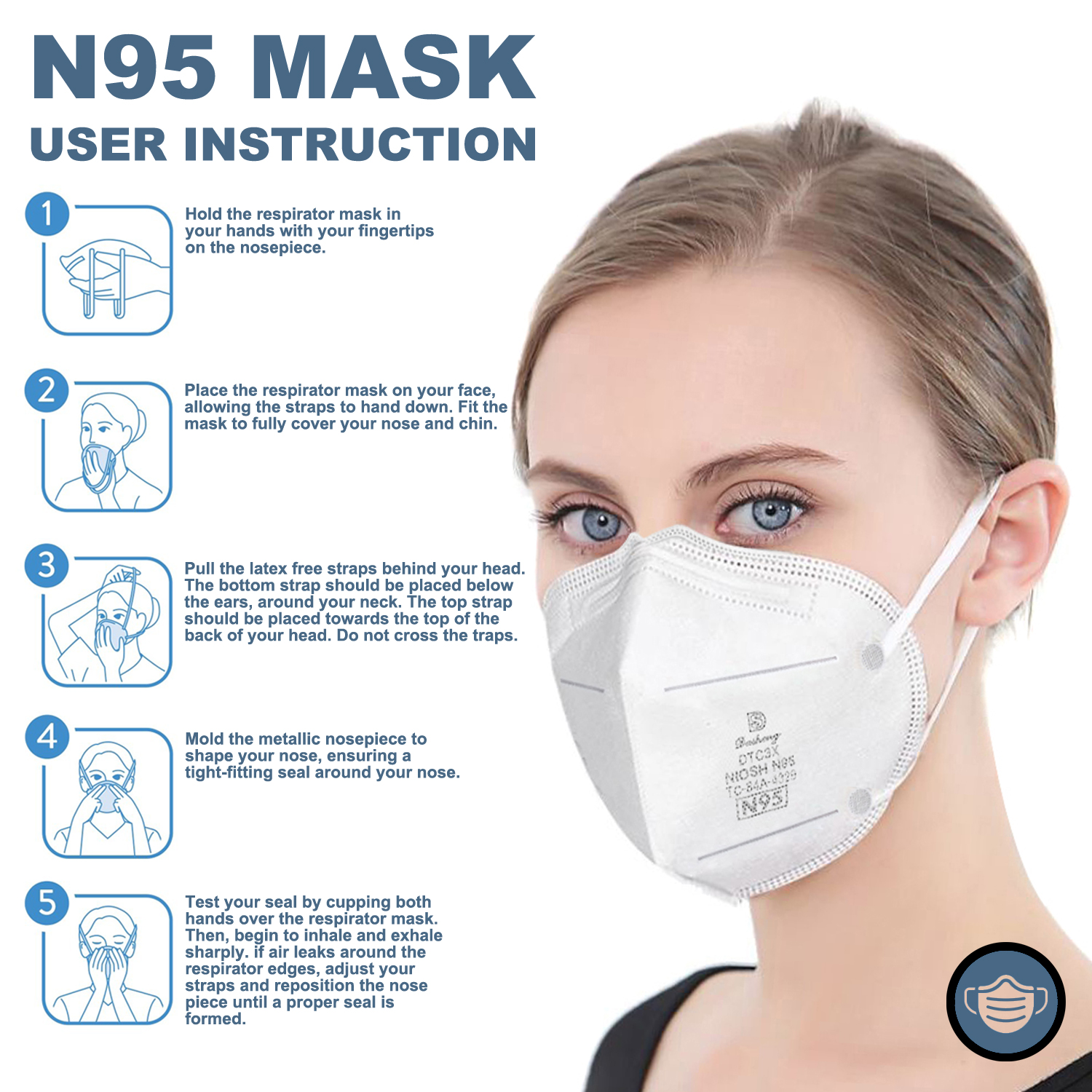 Dasheng DTC3X 20400 Pcs N95 Protective Face Mask BFE 95 Disposable