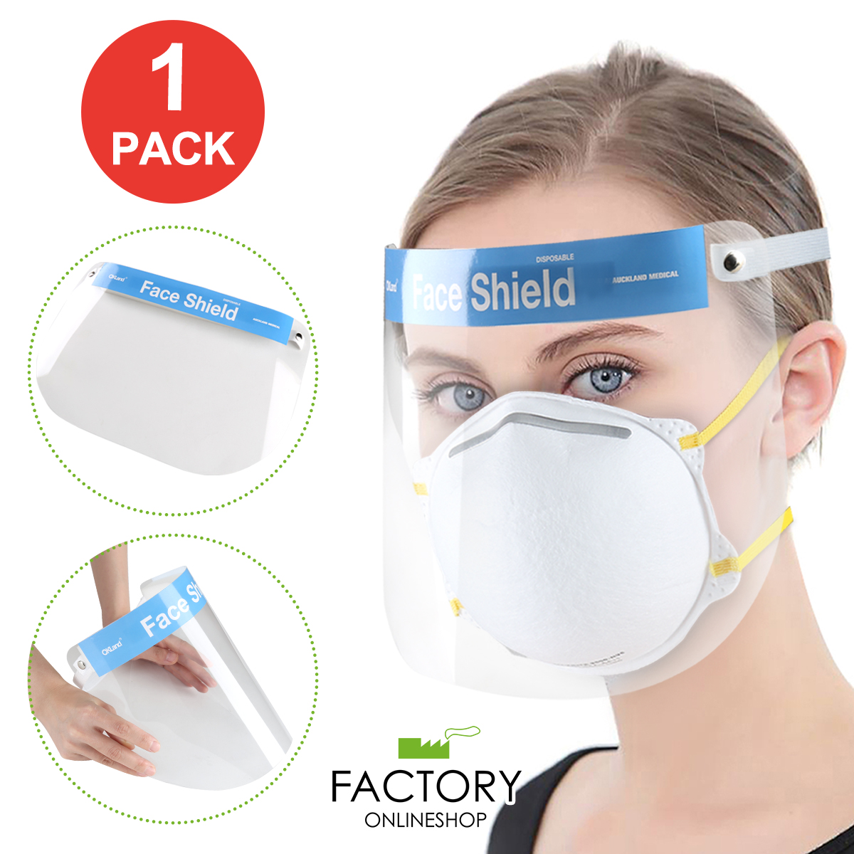 1/5/10 PC Máscara protectora reutilizable para escudo facial completo visera transparente antiniebla salpicaduras - Imagen 12 de 40