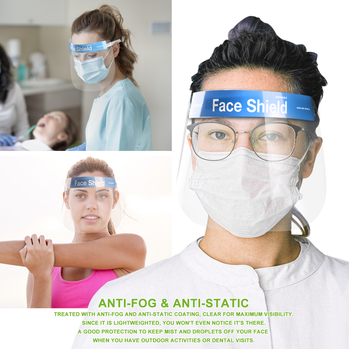 1/5/10 PC Máscara protectora reutilizable para escudo facial completo visera transparente antiniebla salpicaduras - Imagen 20 de 40