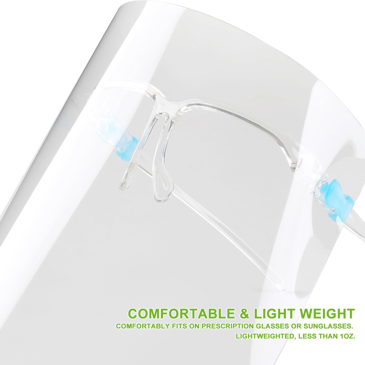 Gafas de protección facial transparente 1/5/10 máscara facial transparente reutilizable visera antiniebla - Imagen 15 de 40