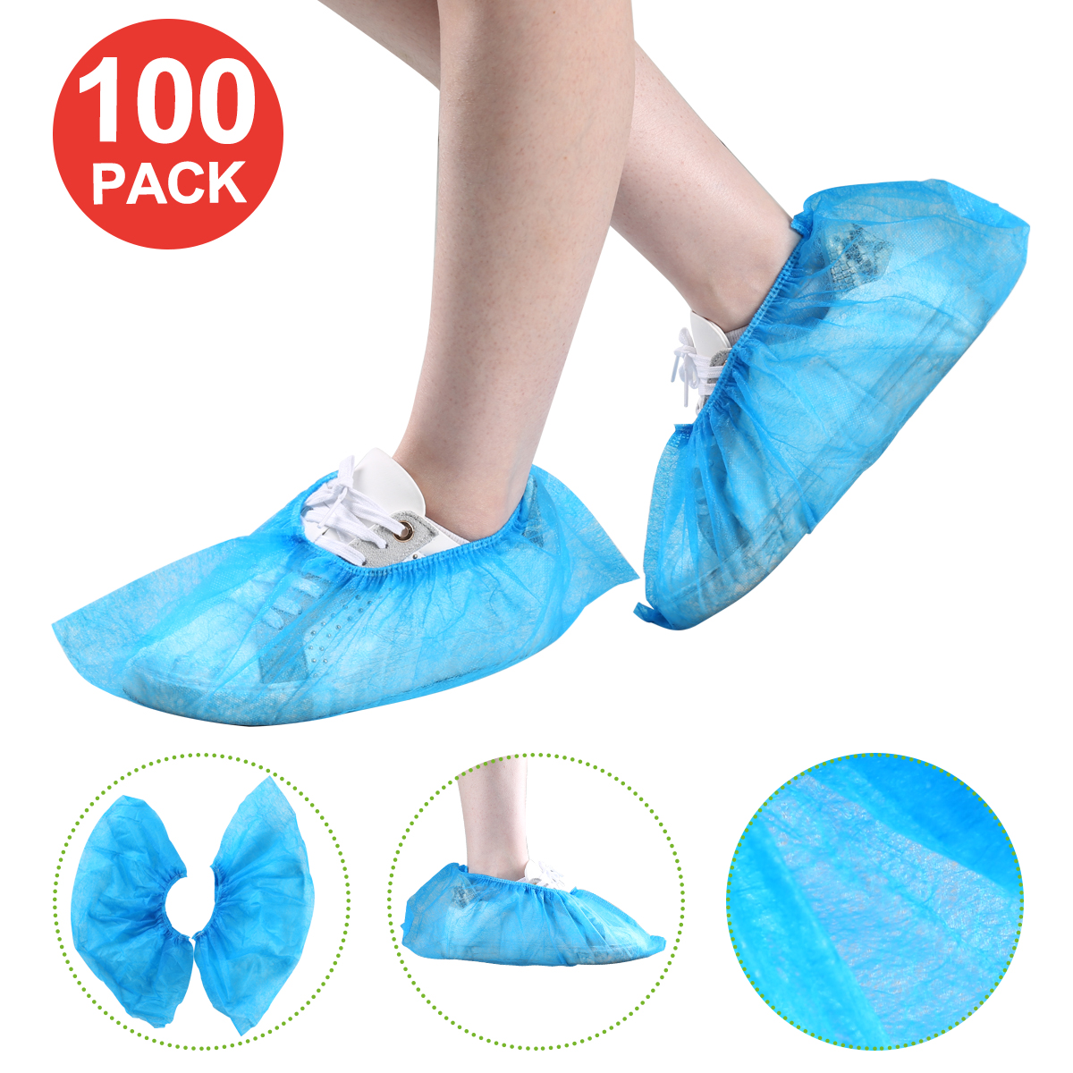 2/10/50/100 PCS Disposable Shoe Boot Covers Fabric Overshoes Anti Slip