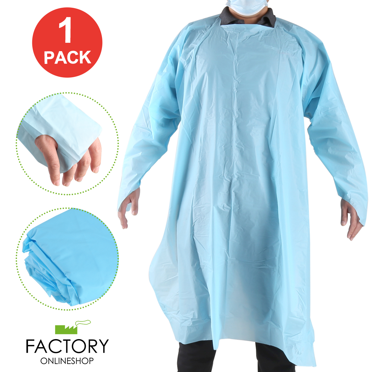 1/5/10/50 PC Vestidos de Aislamiento Desechables Dentales Grandes Puños Tejidos Azul PPE Nivel 3 - Imagen 13 de 37