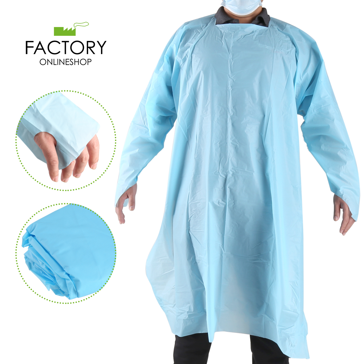 1/5/10/50 PC Vestidos de Aislamiento Desechables Dentales Grandes Puños Tejidos Azul PPE Nivel 3 - Imagen 12 de 37