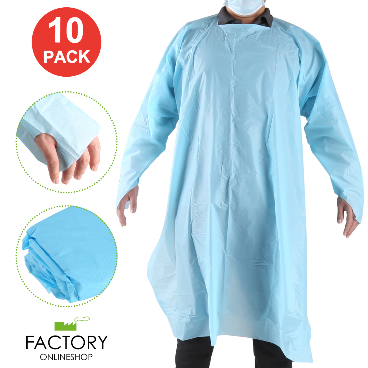 1/5/10/50 PC Vestidos de Aislamiento Desechables Dentales Grandes Puños Tejidos Azul PPE Nivel 3 - Imagen 23 de 37