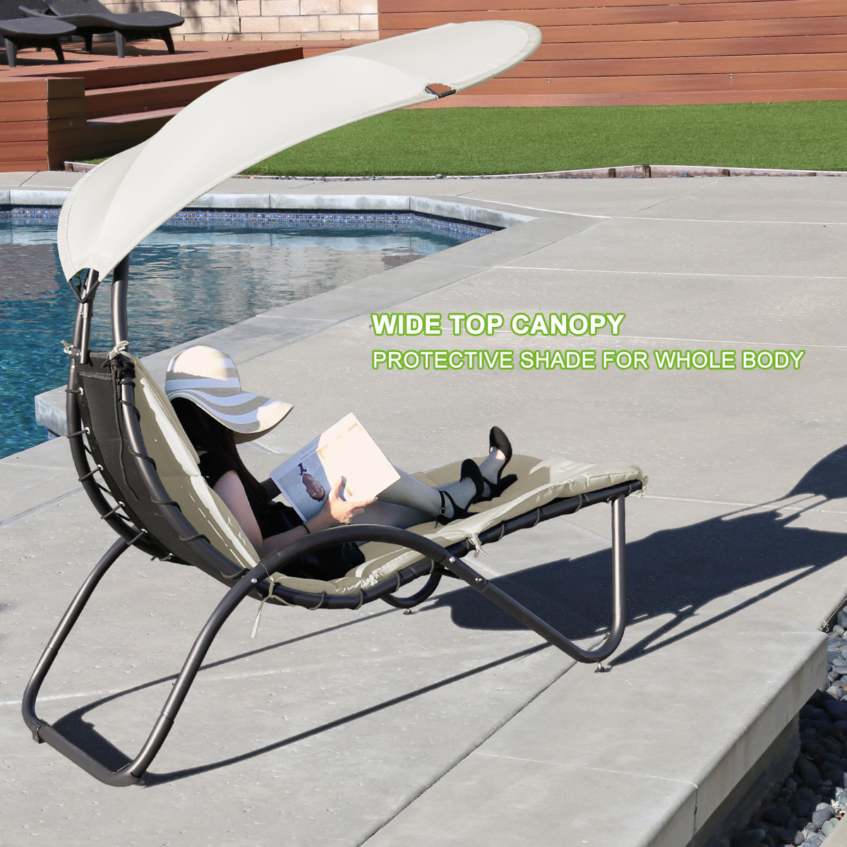 2x Silla Colgante Silla de Salón Exterior Hamaca Tumbona Patio Silla Sombra Dosel - Imagen 5 de 49