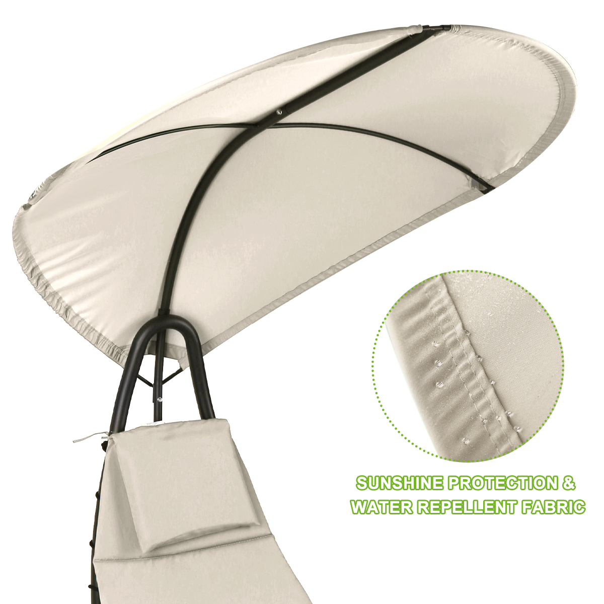 2x Silla Colgante Silla de Salón Exterior Hamaca Tumbona Patio Silla Sombra Dosel - Imagen 10 de 49
