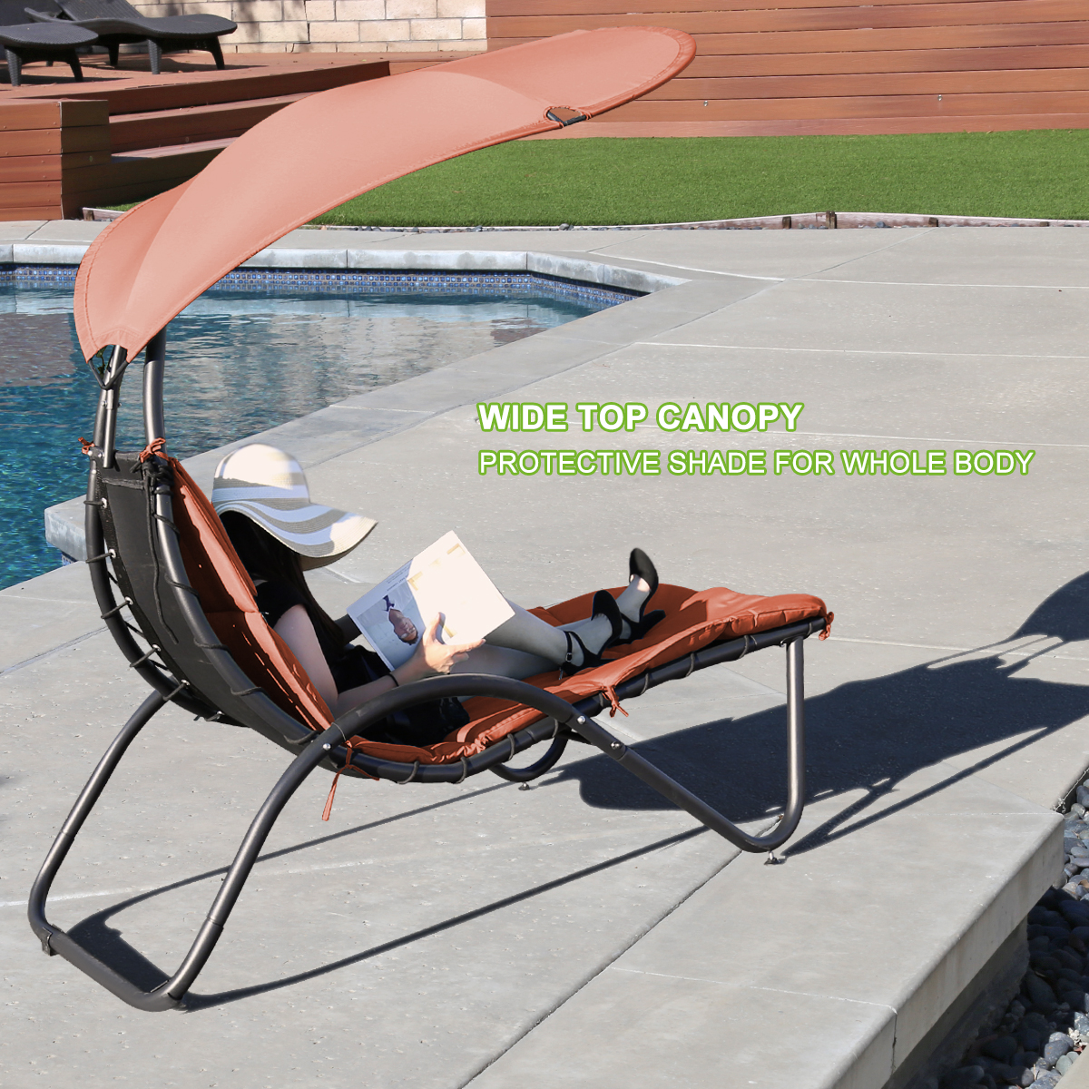 2x Silla Colgante Silla de Salón Exterior Hamaca Tumbona Patio Silla Sombra Dosel - Imagen 41 de 49