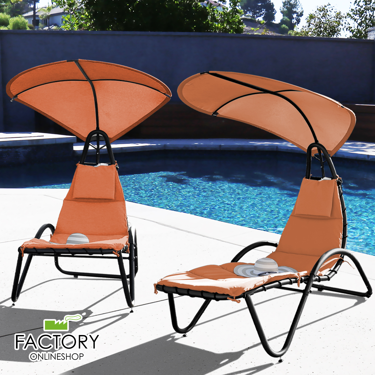 2x Silla Colgante Silla de Salón Exterior Hamaca Tumbona Patio Silla Sombra Dosel - Imagen 38 de 49