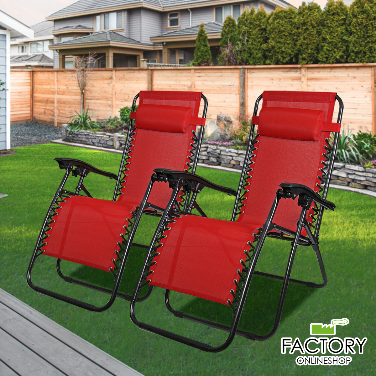 Set of 2 Zero Gravity Chairs Folding Lounger Beach Outdoor Patio Recliner Chair - Picture 33 of 52
