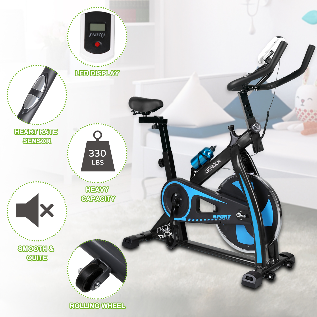 indoor workout lcd display cycling exercise fitness cardio bike