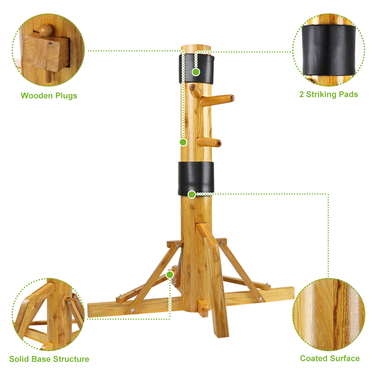 Natural Wing Chun Wood Martial Arts Training Target Base Dummy Man