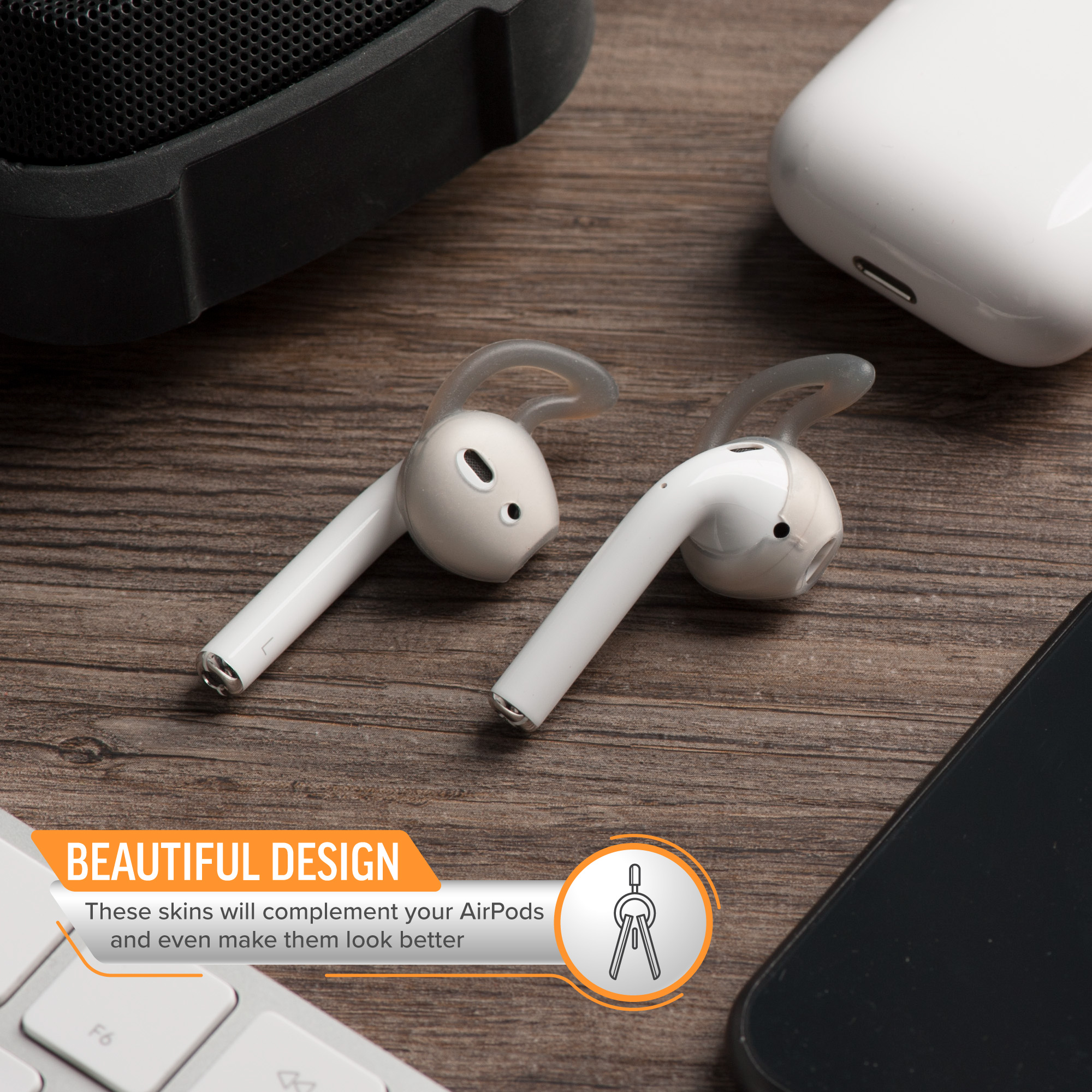 1 Pair Silicone Ear Hooks Skin Cover Holder For Apple