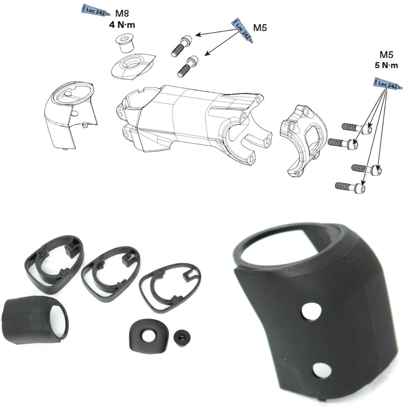 Cannondale C1 Conceal Stem 70mm x -6 Degree Stem Black