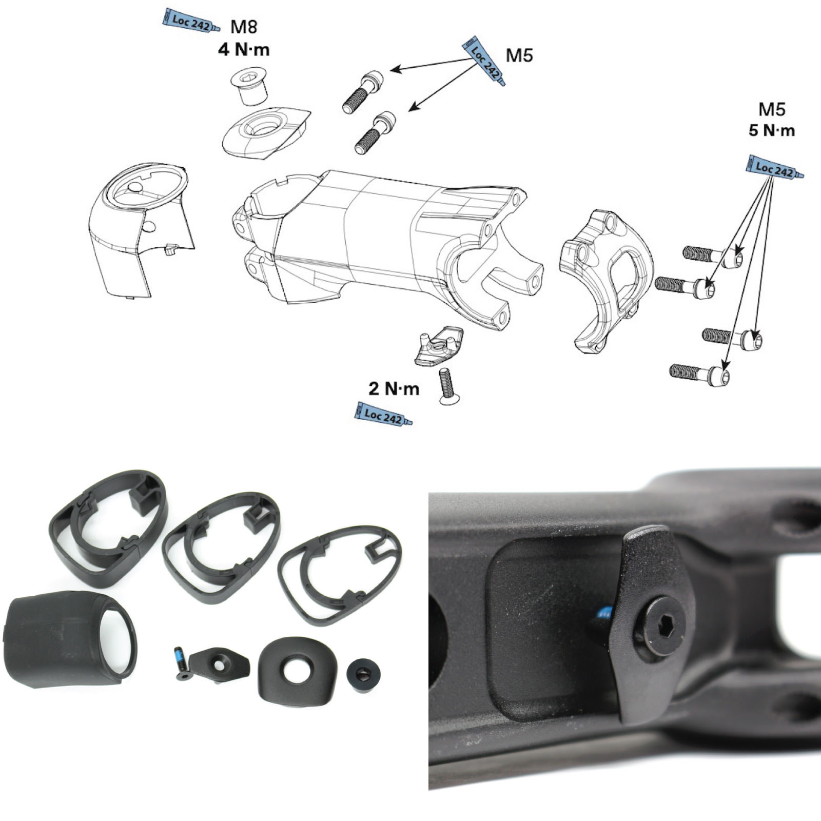 Cannondale C1 Conceal Stem 100mm x -6 Degree Stem Black