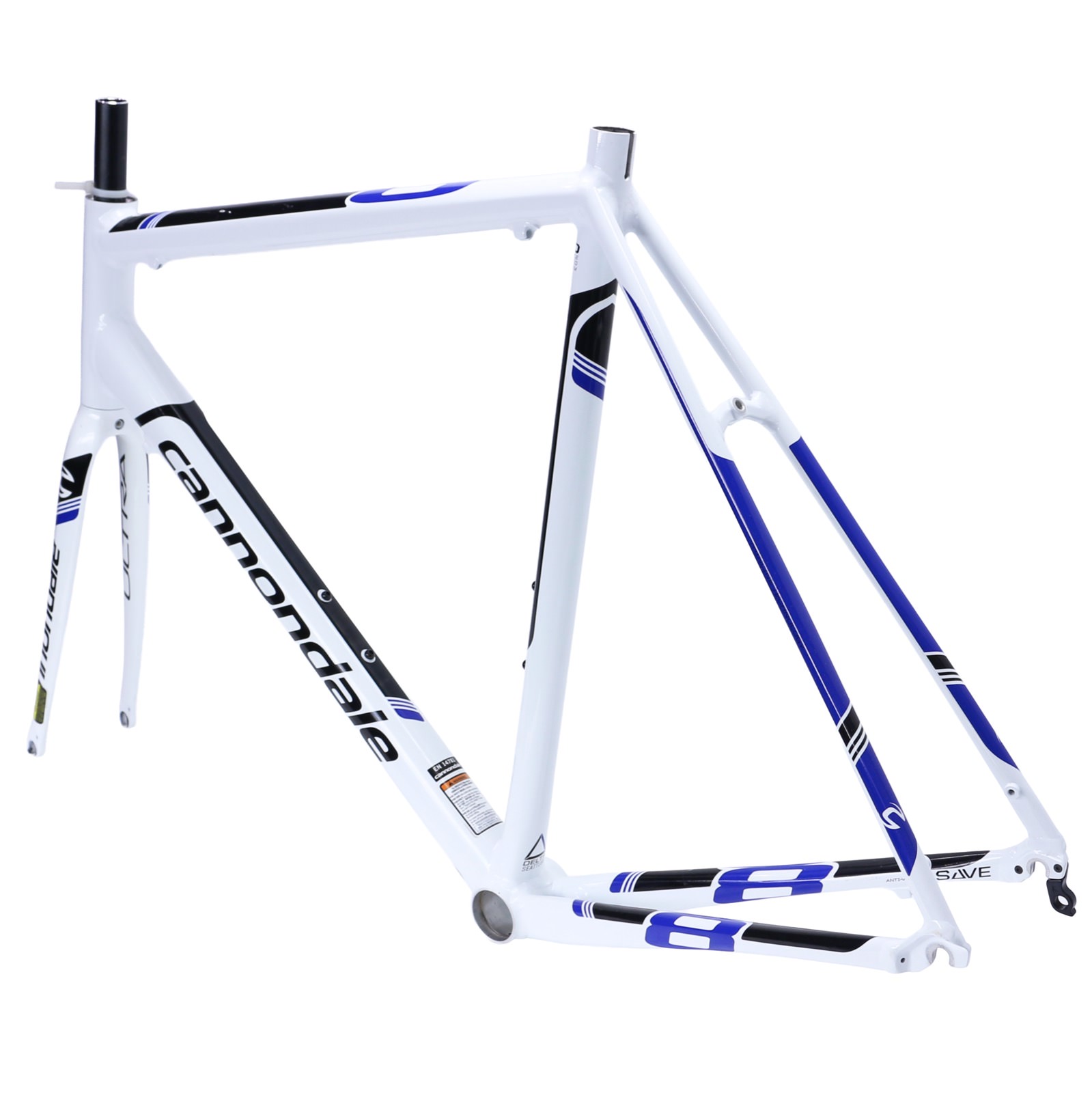 Cannondale CAAD8 Frame and Fork 58cm White/Blue/Black Dented Blem