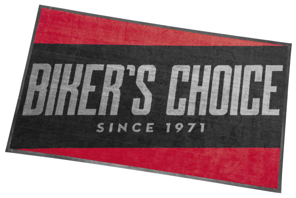 Bikers Choice Logo Red Black 3X5 Floor Mat 1