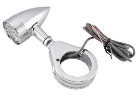 BC Mini Amber LED Turn Signal Marker Light Pair W 41mm Clamp Kit 3 Wire