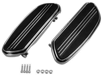 BC Chrome Front Driver Floorboard Set Anti Vibration Harley Dyna Softail Touring 2