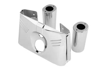 BC Chrome Fork Cover Tins Head Light Housing 5pc 2