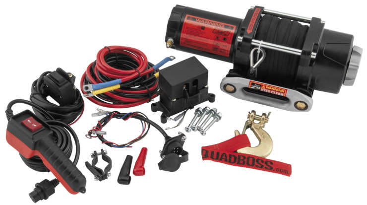 Quadboss 2,500 lbs Winch w Dyneema Rope