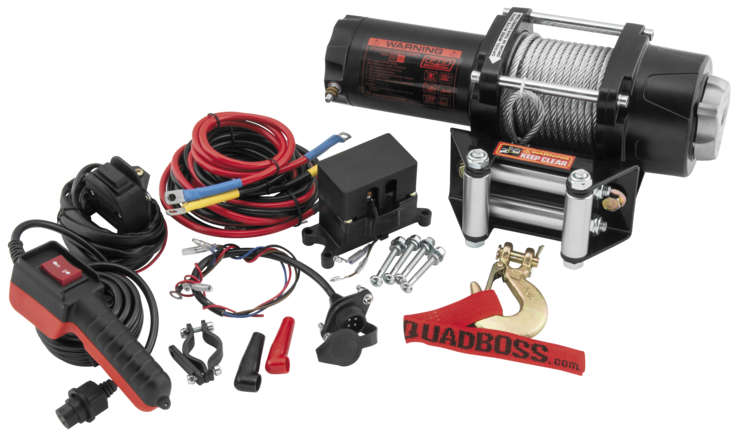 Quadboss 3,500 lbs Winch w Wire Cable 1