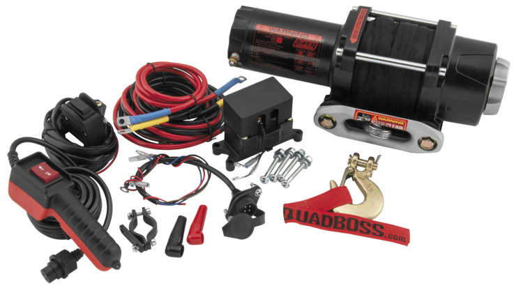 Quadboss 3,500 lbs Winch w Dyneema Rope 2