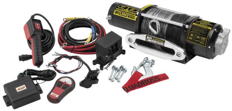 Quadboss 5,000 lbs Winch w Dyneema Rope 50' 1