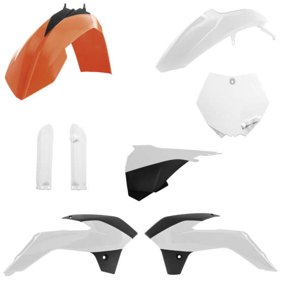 Acerbis Complete Plastic Fender Body Kit Orange/White/Black