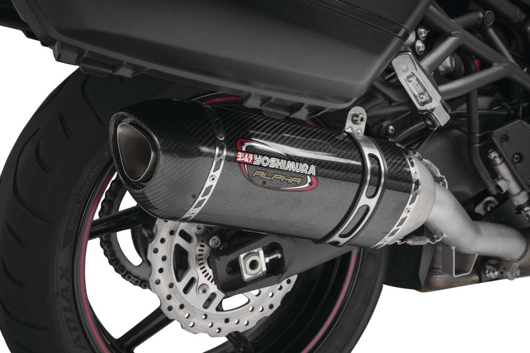 Yosh Alpha Street Slip On CF Exhaust Pipe Works Kawasaki Versys 1000 2