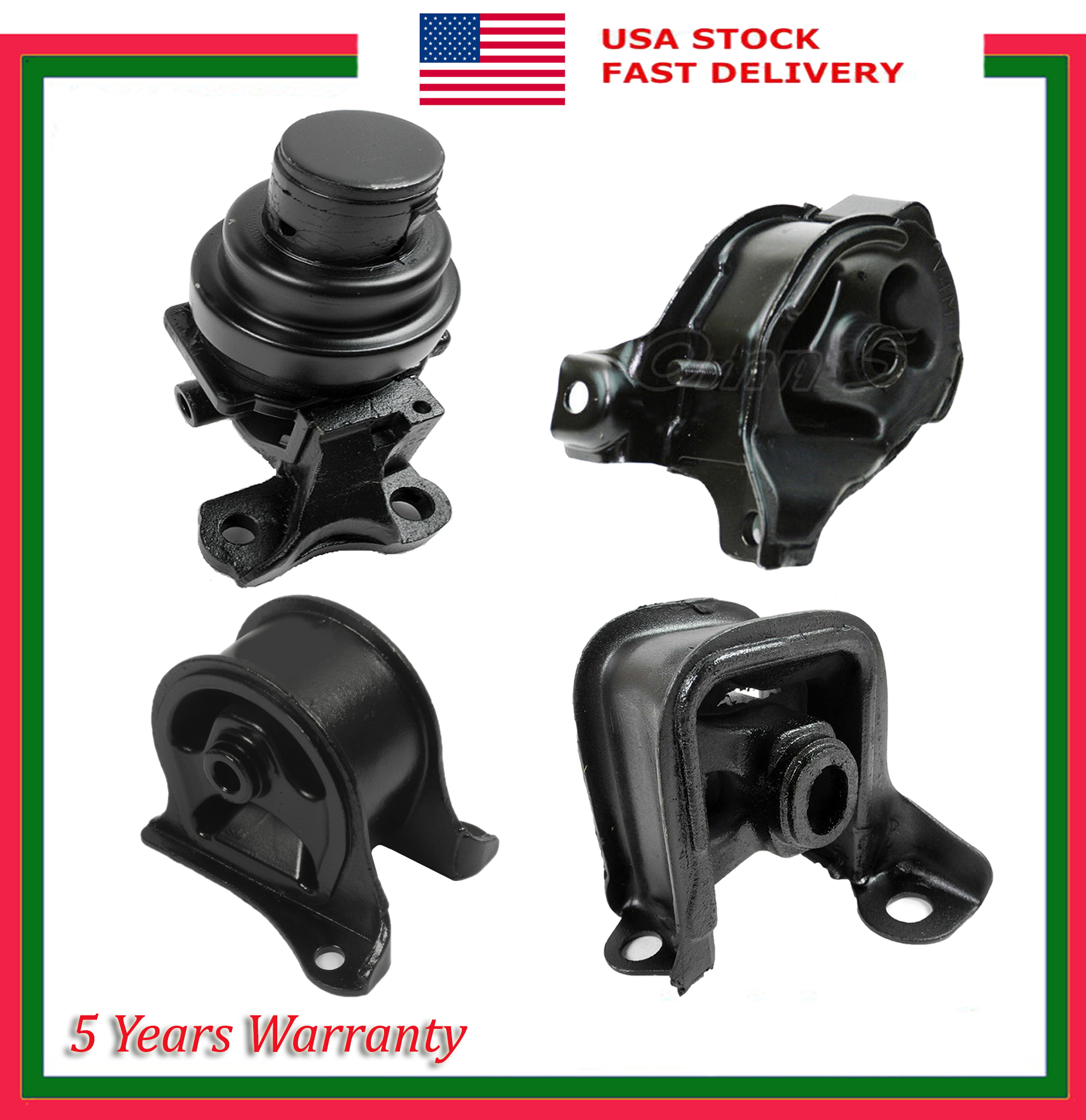 Set 4PCS New Engine Motor & Trans Mount Manual For Honda Accord 2.2L DX